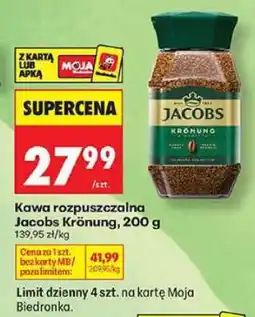 Biedronka Kawa rozpuszczalna Jacobs Krönung, 200 g oferta