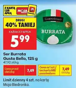 Biedronka Ser Burrata Gusto Bello , 125 g oferta