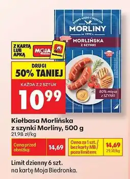 Biedronka Kiełbasa Morlińska z szynki Morliny, 500 g oferta