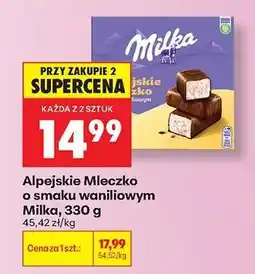 Biedronka Alpejskie Mleczko o smaku waniliowym Milka 330 g oferta