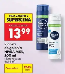 Biedronka Pianka do golenia NIVEA MEN, 200 ml oferta