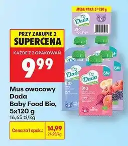 Biedronka Mus owocowy Dada Baby Food Bio, 5x120 g oferta