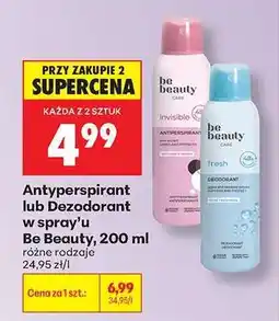Biedronka Antyperspirant lub Dezodorant w spray’u Be Beauty, 200 ml oferta