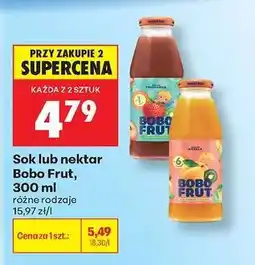 Biedronka Sok lub nektar Bobo Frut, 300 ml oferta