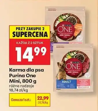 Biedronka Karma dla psa Purina One Mini 800 g oferta