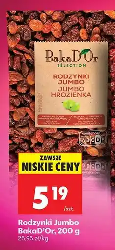 Biedronka Rodzynki Jumbo BakaD'Or, 200 g oferta