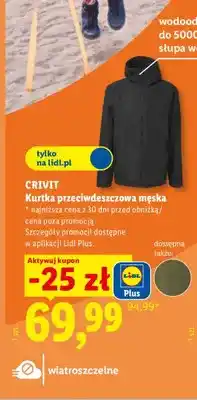 Lidl Kurtka przeciwdeszczowa męska Crivit oferta