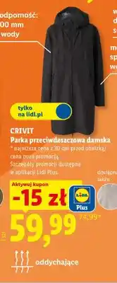 Lidl Parka przeciwdeszczowa damska Crivit oferta