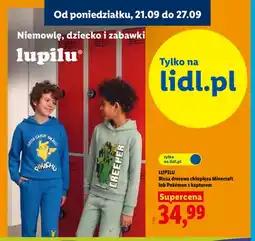 Lidl Bluza dresowa chłopięca Minecraft z kapturem Lupilu oferta