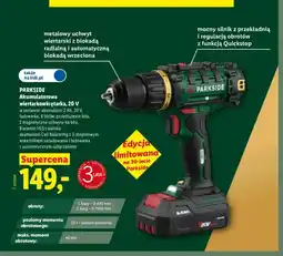 Lidl Akumulatorowa wiertarkowkrętarka Parkside oferta