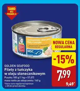 ALDI Filety z tuńczyka w oleju słonecznikowym Golden Seafood oferta