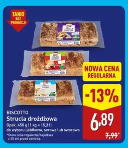 ALDI Strucla drożdżowa jabłkowa Biscotto oferta