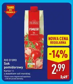 ALDI Sok pomidorowy z dodatkiem soli morskiej Rio D'oro oferta