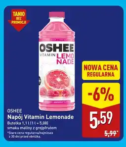 ALDI Napój Vitamin Lemonade o smaku maliny z grejpfrutem Oshee oferta