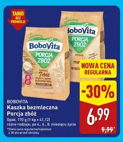 ALDI Kaszka bezmleczna Porcja zbóż 7 zbóż zbożowo-jaglana pełnoziarnista BoboVita oferta