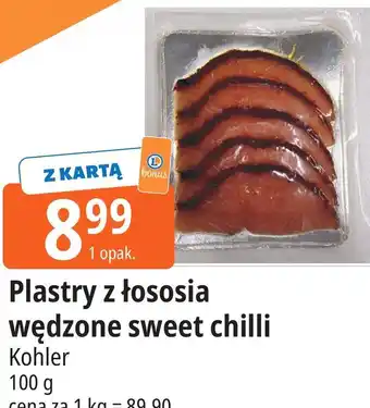 Plastry z łososia wędzone sweet chilli Kohler