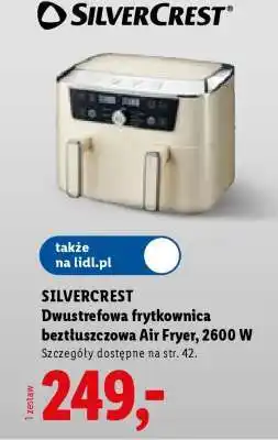 Lidl SILVERCREST Dwustrefowa frytkownica beztłuszczowa Air Fryer, 2600 W oferta
