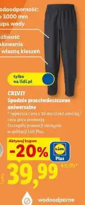 Lidl CRIVIT Spodnie przeciwdeszczowe uniwersalne oferta