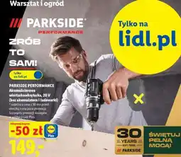Lidl PARKSIDE PERFORMANCE Akumulatorowa wiertarko-wkrętarka, 20 V oferta