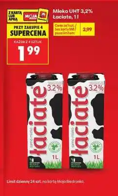 Biedronka Mleko UHT 3,2% łaciate, 1l oferta