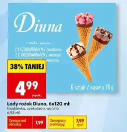 Biedronka Lody rożek Diuna, 6x120 ml oferta