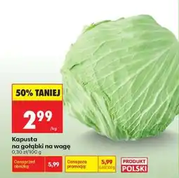 Biedronka Kapusta na gołąbki na wagę oferta
