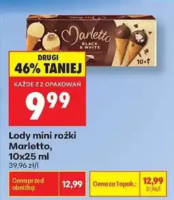 Biedronka Lody mini rożki Marletto, 10x25 ml oferta