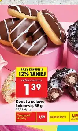 Biedronka Donut z polewą kakaową, 55 g oferta