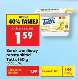 Biedronka Serek waniliowy prosty skład Tutti 150 g oferta