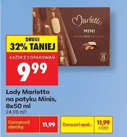 Biedronka Lody Marletto na patyku Minis, 8x50 ml oferta