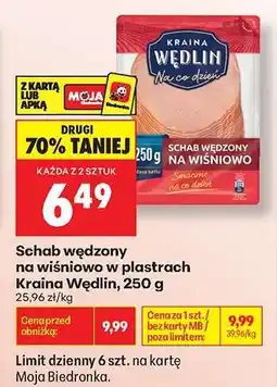 Biedronka Schab wędzony na wiśniowo w plastrach Kraina Wędlin , 250 g oferta