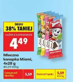 Biedronka Mleczna kanapka Miami 4x28 g oferta