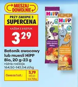 Biedronka Batonik owocowy lub musli HiPP Bio, 20 g-23 g oferta