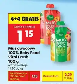 Biedronka Mus owocowy 100 % Baby Food Vital Fresh , 100 g oferta