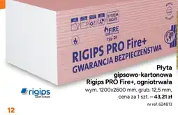 Bricoman Płyta gipsowo-kartonowa Rigips PRO Fire+ oferta