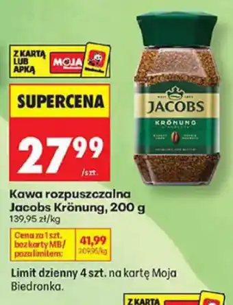 Biedronka Kawa rozpuszczalna Jacobs Krönung oferta