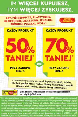 Biedronka Art. piśmiennicze, plastyczne, papiernicze, akcesoria szkolne, piórniki, plecaki, worki oferta