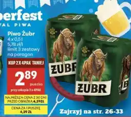 Delikatesy Centrum Piwo ŻUBR oferta