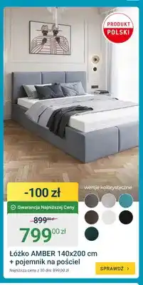 ERLI Łóżko Amber 140x200 cm + pojemnik na pościel oferta