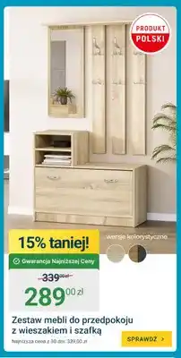 ERLI Zestaw mebli do przedpokoju z wieszakiem i szafką oferta