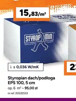 Bricoman Styropian dach/podłoga EPS 100 5 cm Styropmin oferta
