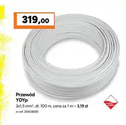 Bricoman Przewód YDYp 3x1,5mm² 100 m oferta