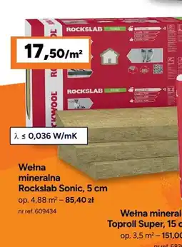 Bricoman Wełna mineralna Rockslab Sonic 5 cm Rockwool oferta