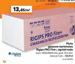 Bricoman Płyta gipsowo-kartonowa Rigips Pro Fire+ ogniotrwała oferta