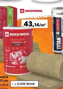 Bricoman Wełna mineralna Toproll Super 15 cm Rockwool oferta