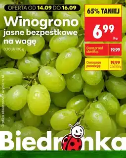 Biedronka Winogrona jasne bezpestkowe oferta