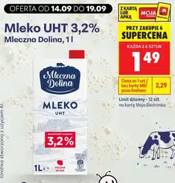 Biedronka Mleko UHT Mleczna Dolina 3,2% oferta