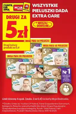 Biedronka Pieluszki Dada Extra Care oferta