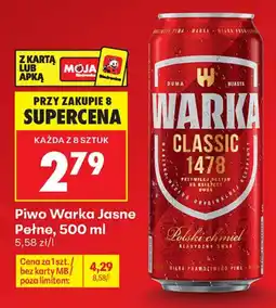 Biedronka Piwo Warka Jasne Pełne oferta