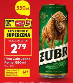 Biedronka Piwo Żubr Jasne Pełne oferta